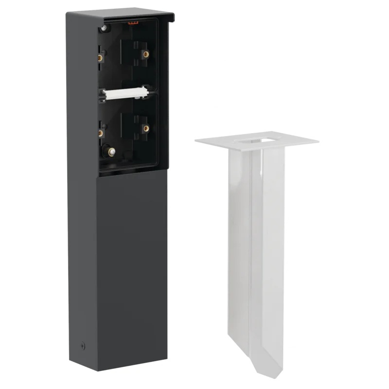 Borne de jardin noire pour 2 fonctions et piquet Niko