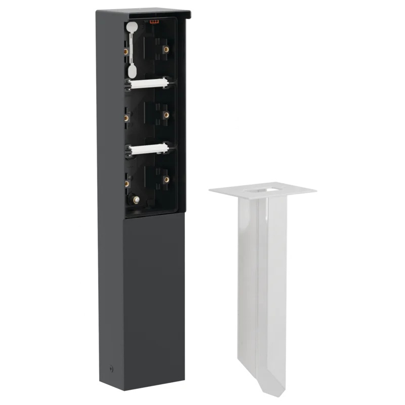 Borne de jardin noire pour 3 fonctions et piquet Niko