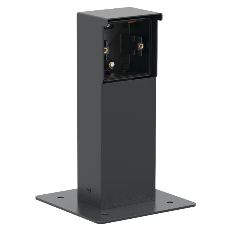 Borne de jardin noire pour 1 fonction et socle à visser Niko