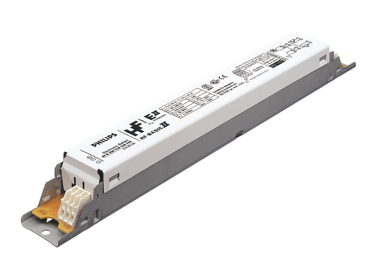 Ballast électronique Basic pour lampes fluorescentes T8 2x36W Philips