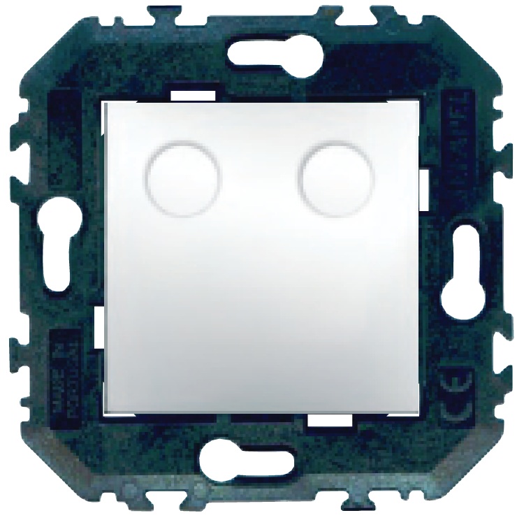 Bouton-poussoir électronique double blanc PSO