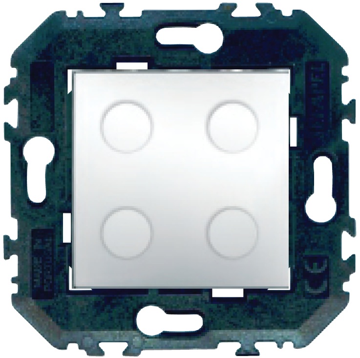 Bouton-poussoir électronique quadruple blanc PSO