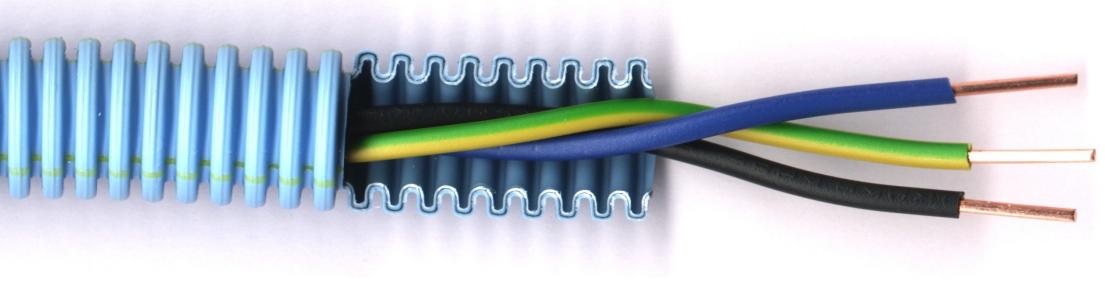 Tube précâblé blindé Prefilzen+ Ø16mm avec fils torsadés 3G1.5mm²  PSO (rouleau 100 mètres)