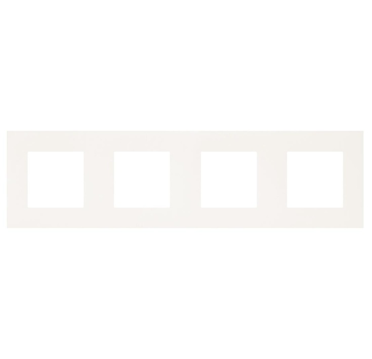 Plaque de recouvrement quadruple entraxe 71mm blanche PSO