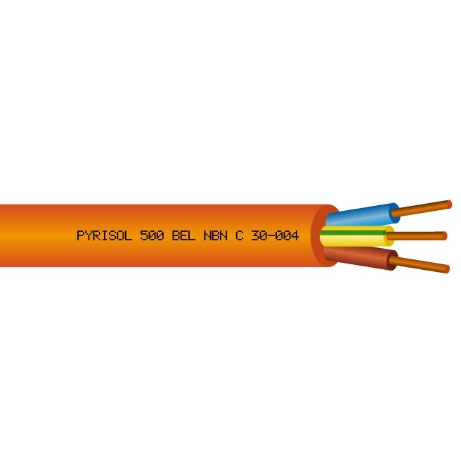 Câble résistant au feu orange Pyrisol 500 (RF 1h30 - F2 - FR2) 300V/500V 3G1.5² LSOH (sans halogène)
