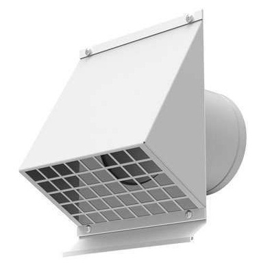 Grille de sortie en façade blanche design Ø150mm type 443 Renson