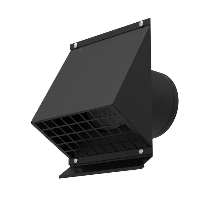Grille de sortie en façade noire design Ø150mm type 443 Renson