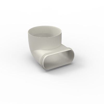 Coude mixte vertical 90°pour conduits oblongs 140x64mm > Ø125mm Easyflex Renson