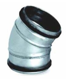 Coude 30° acier galvanisé avec joints Ø160mm