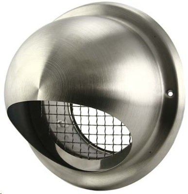 Grille d'aération ronde inox en applique Ø100mm