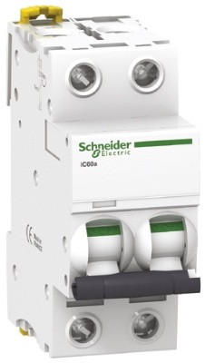 Disjoncteur iC60a - 4.5kA - courbe C - bipolaire 2P/ 2A Acti 9 Schneider Electric