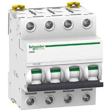 Disjoncteur IC60H - 10kA - courbe C - tétrapolaire 4P/32A Acti 9 Schneider Electric