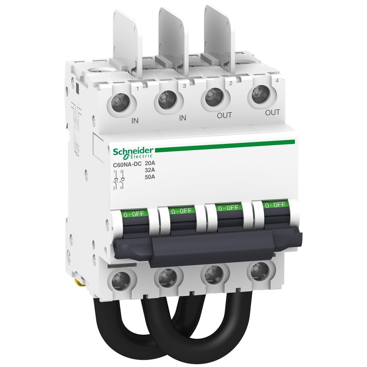 Interrupteur-sectionneur bipolaire 2P 1000VDC 50A SW60 A9N61699 Schneider Electric