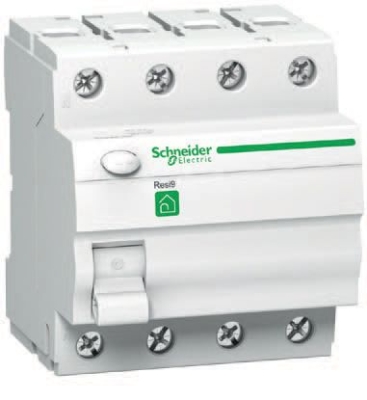 Interrupteur différentiel type A tétrapolaire 4P/63A - 300mA Resi9 Schneider Electric 