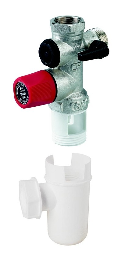 Groupe de sécurité avec siège en laiton Ø3/4'' et siphon