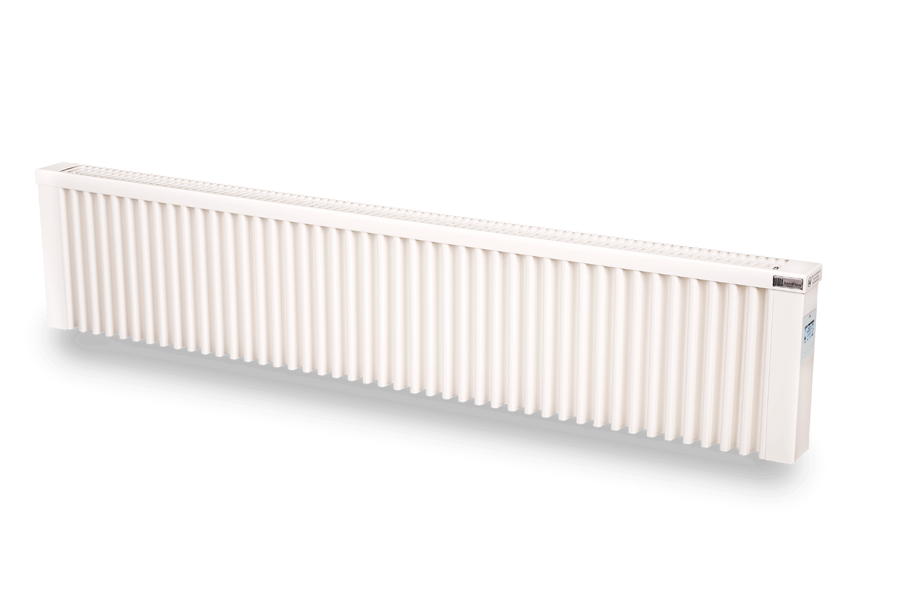 Radiateur électrique à inertie bas SLIM 2000W blanc avec thermostat FlexiSmart Pro AeroFlow® HFLx014 Thermotec