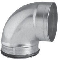 Coude 90° court acier galvanisé avec joints Ø200mm