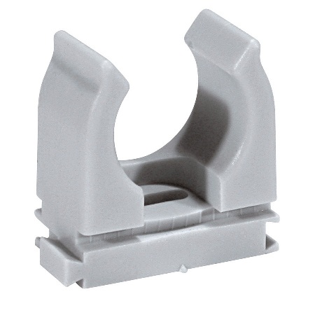 Attache polypropylène gris RAL7035 pour tube Ø16mm (5/8'') E-Clip Spit