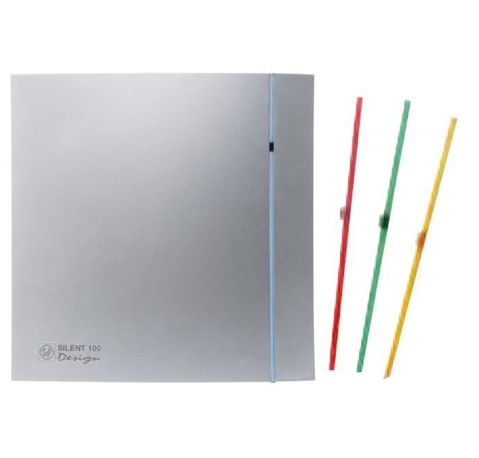 Extracteur silencieux  80m³/h avec temporisation réglable Silent-100 CRZ 230V Design Silver 3C Soler & Palau
