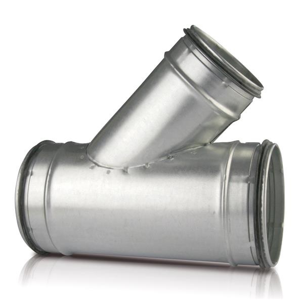 Pièce en >T 45° acier galvanisé avec joints Ø160/125mm