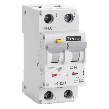 Disjoncteur différentiel type A bipolaire 2P/20A - 10kA - courbe C -  30mA FL9202C003A Teco