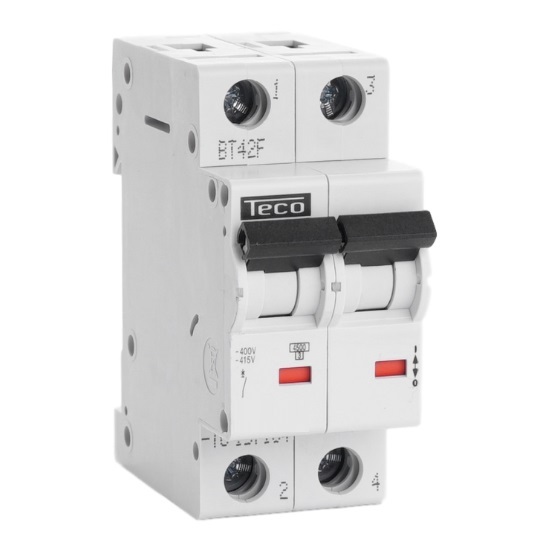 Disjoncteur 4.5kA - courbe C - bipolaire 2P/50A L9C5024 Teco