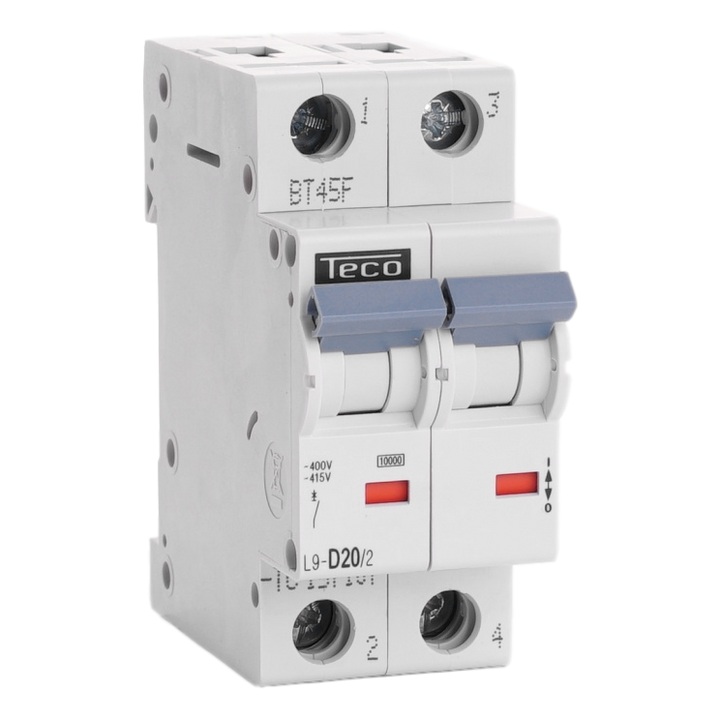 Disjoncteur 10kA - courbe D - bipolaire 2P/20A L9D202 Teco