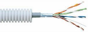 Tube précâblé (flex) avec 2 câbles data FTP CAT 6 Eca (rouleau 100 mètres)
