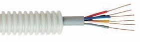 Tube précâblé (flex) avec câble de signalisation SVV  4x0.8mm² Cca (rouleau 100 mètres)
