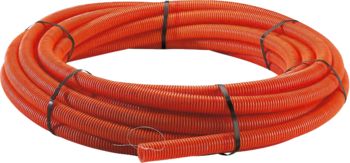Gaine annelée rouge avec tire-fil Ø 50mm (rouleau  25 mètres)
