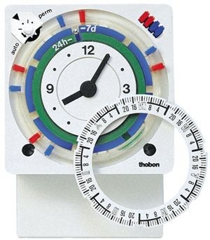 Interrupteur horaire électromécanique 24H/30' ou 7J/2H - réserve 3J - 1x10A SUL289h Theben