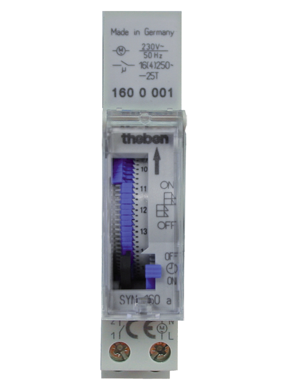 Interrupteur horaire électromécanique 24H/15' - sans réserve - 1x16A SYN160a Theben
