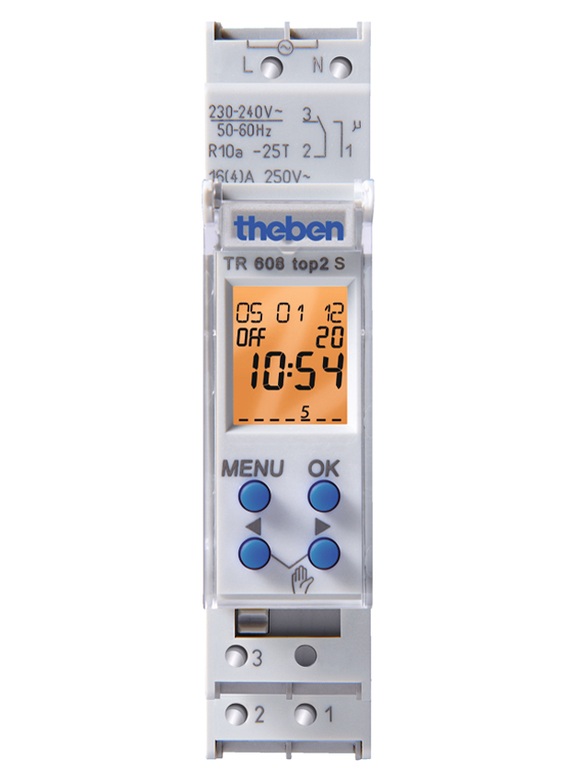 Interrupteur horaire digital 230V 1x16A TR608 Top2 S Theben