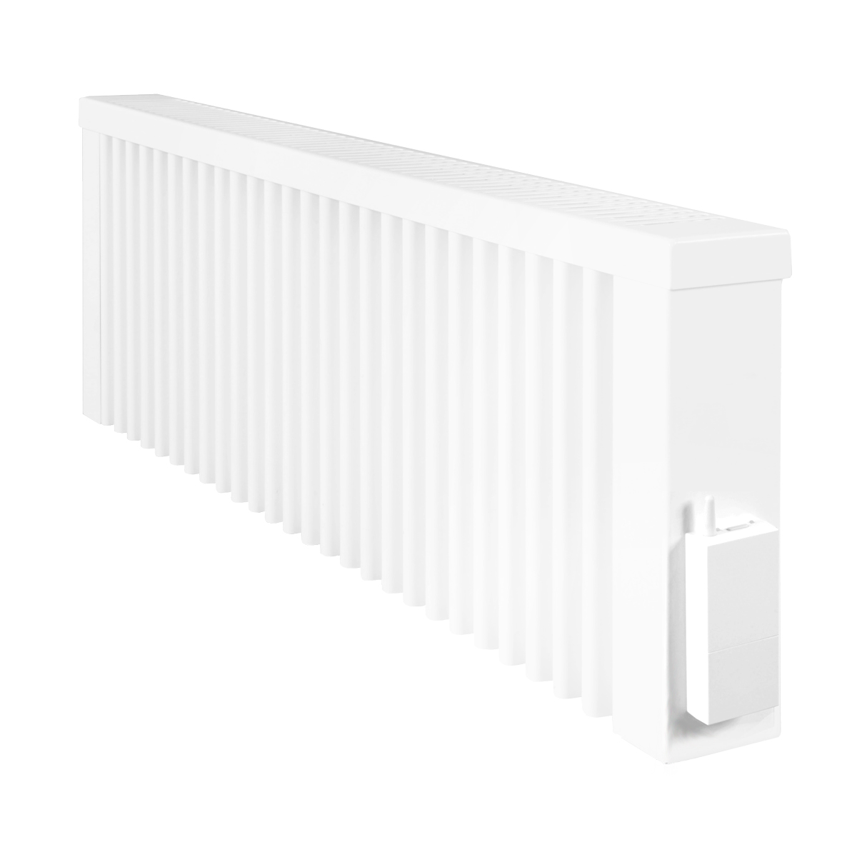 Radiateur électrique à inertie bas SLIM 1200W blanc avec récepteur thermostat sans fil FlexiComfortApp AeroFlow® HSF012 Thermotec