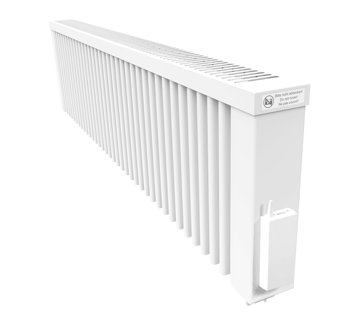 Radiateur électrique à inertie bas SLIM 1600W blanc avec récepteur thermostat sans fil FlexiComfortApp AeroFlow® HSF013 Thermotec