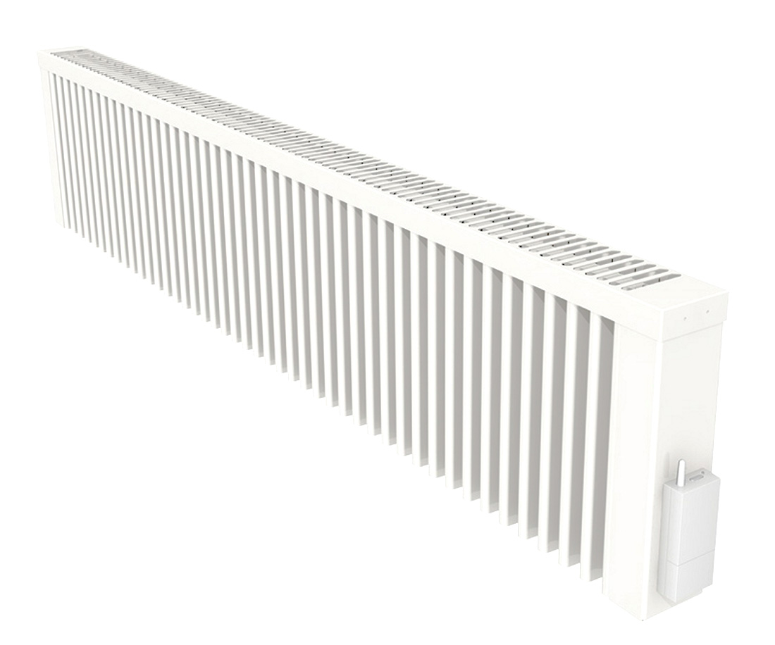 Radiateur électrique à inertie bas SLIM 2000W blanc avec récepteur thermostat sans fil FlexiComfortApp AeroFlow® HSF014 Thermotec