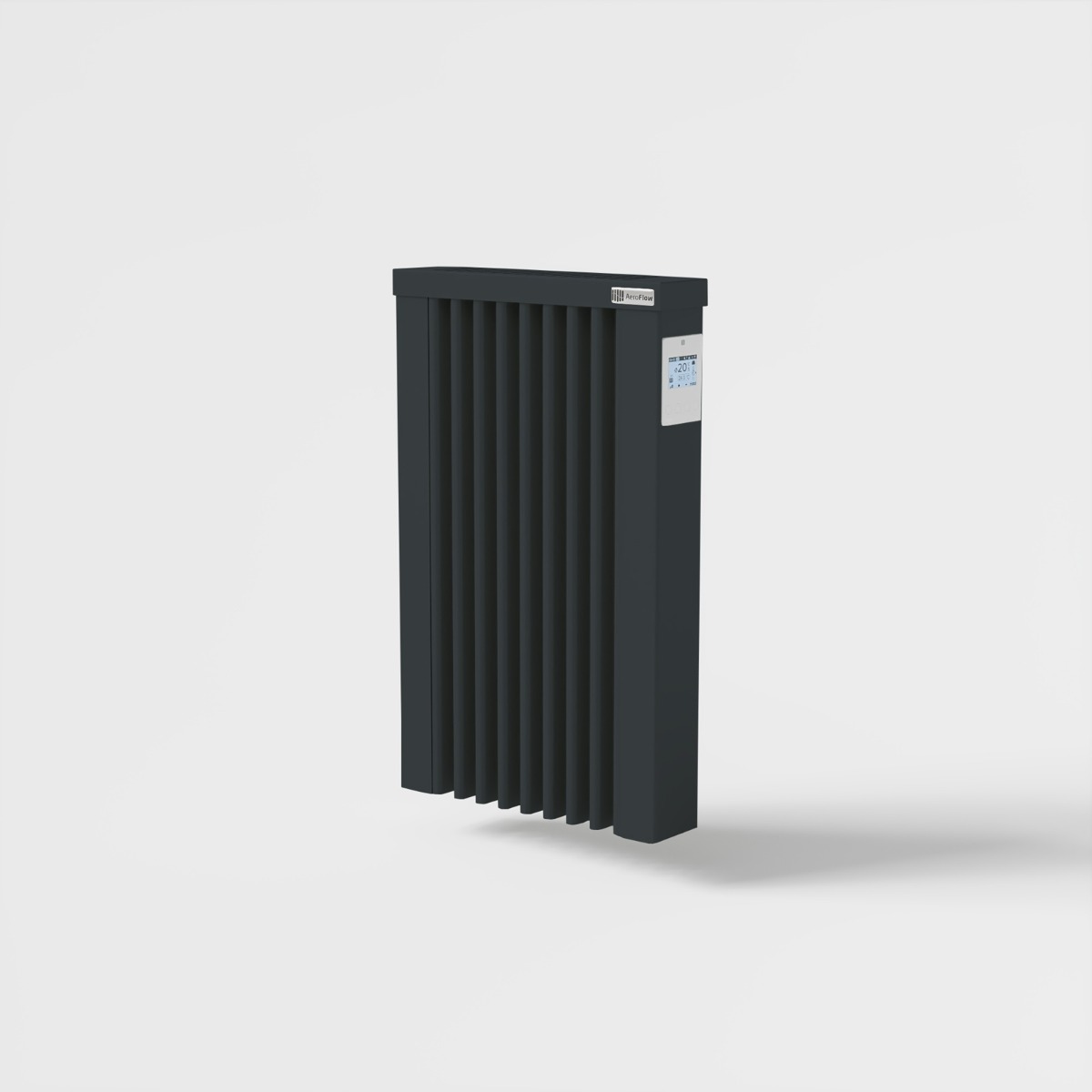 Radiateur électrique à inertie standard MINI 650W anthracite avec thermostat FlexiSmart Pro AeroFlow® HFLx001-7016 Thermotec
