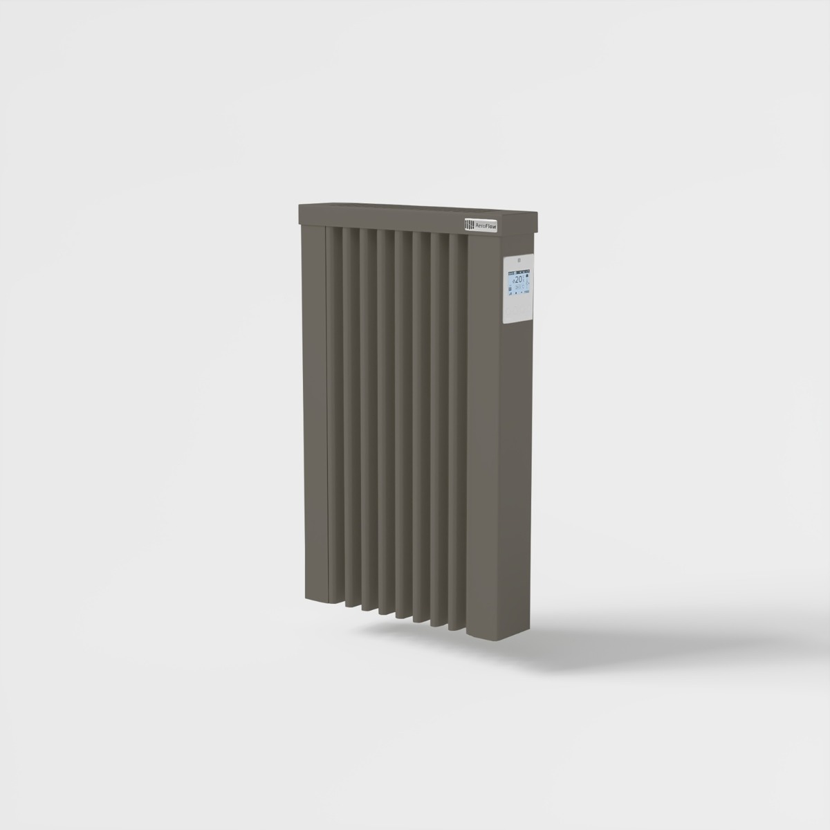 Radiateur électrique à inertie standard MINI 650W gris quartz avec thermostat FlexiSmart Pro AeroFlow® HFLx001-7039 Thermotec