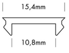 Couvercle plat clair 15.4x3000mm S-Line L691S3CX Uni-Bright