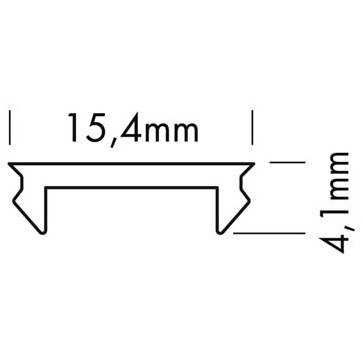 Couvercle plat noir 15.4x2000mm S-Line L691S3B Uni-Bright