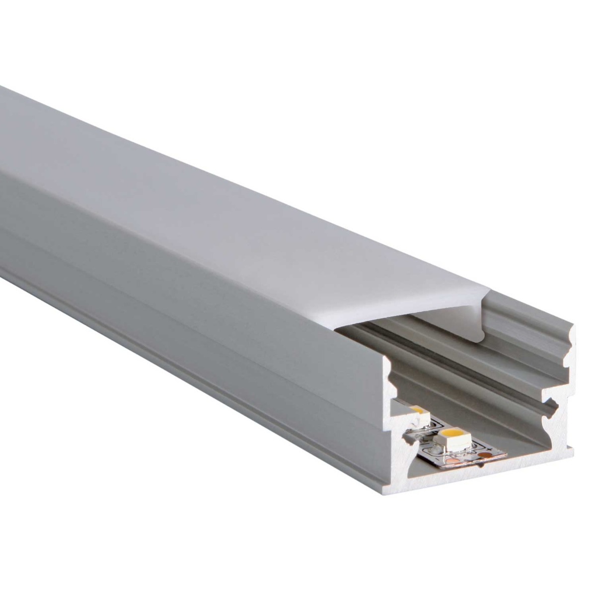 Profilé M-Line Low 24x15x2000mm sans couvercle aluminium Uni-Bright