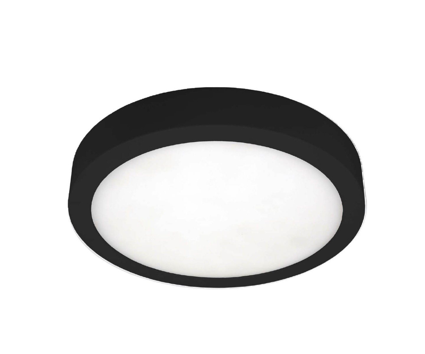 Plafonnier Led noir Ø300mm plexi opaque 24W/240V 2700K/3000K/4000K 2175lm/2350lm/2350lm IP54 Moon 300 CCT Uni-Bright