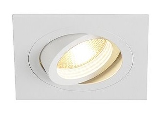 Spot encastré orientable carré 90mm aluminium blanc GU10/230V/Ø50mm à lamelles Techno Uni-Bright