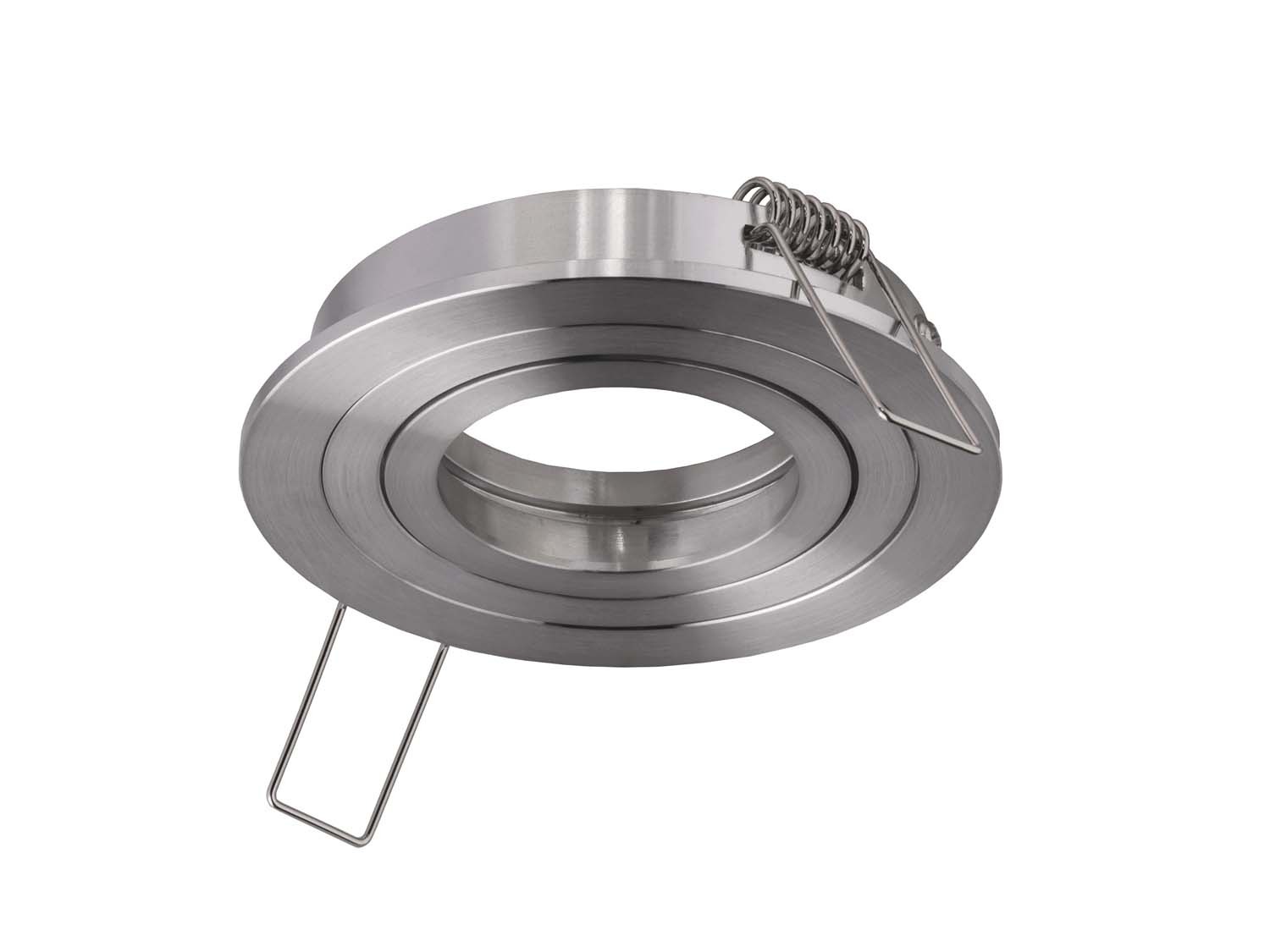 Spot encastré orientable rond Ø90mm aluminium brossé GU10/230V/Ø50mm à ressorts Vario Uni-Bright