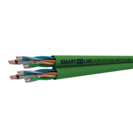 Câble de données double U/UTP Catégorie 6 Cca 23 AWG LSOH (sans halogène - au mètre)