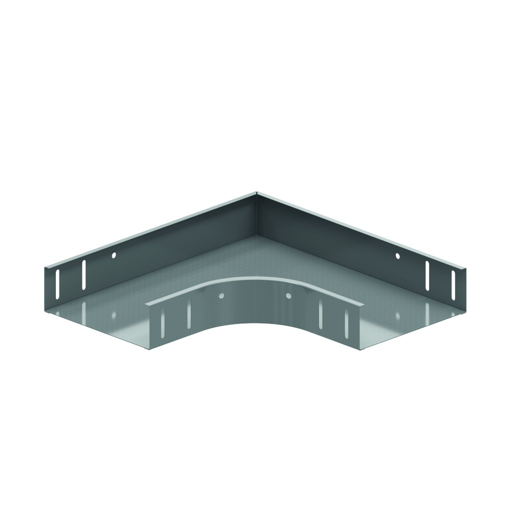 Courbe horizontale 90° Sendzimir pour chemin de câbles perforé L= 75 x H= 60mm ZMB90.60.075 Vergokan