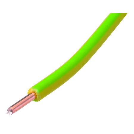 Fil d'installation massif VOB  6mm² Eca vert/jaune (Rouleau 50 mètres)