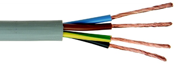Câble souple PVC gris rainuré 2x1.5mm² VTMB (sans fil de terre)