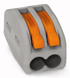 Borne de connexion automatique pour fils rigides et multibrins à levier 2x0.08-2.5mm² 222-412 Wago