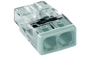 Borne de connexion automatique compacte transparente & blanche pour 2 fils rigides 2x0.5-2.5mm² 2273-202 Wago
